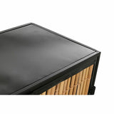 Sideboard DKD Home Decor   Black Natural Metal Rattan 65 x 35 x 130,5 cm-4