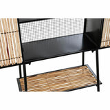 Sideboard DKD Home Decor   Black Natural Metal Rattan 65 x 35 x 130,5 cm-1