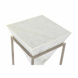 Side table DKD Home Decor White Silver Metal Marble 36 x 36 x 60 cm-3