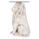 Side table DKD Home Decor Lion 52 x 44 x 72 cm Crystal Grey Metal White Magnesium-3