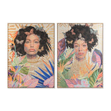 Painting DKD Home Decor Colonial African Woman (100 x 4 x 140 cm) (2 Units)-0