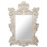 Wall mirror DKD Home Decor White Crystal Mango wood Neoclassical Stripped 90 x 3 x 135 cm-0