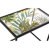Set of 3 tables DKD Home Decor Crystal Black Golden Metal Green 60 x 40 x 50 cm-1