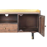 TV furniture DKD Home Decor Dark brown Metal Mango wood (130 x 45 x 60 cm)-3