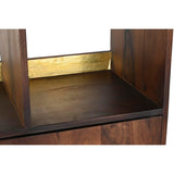 Полиці DKD Home Decor Чорний Золотий Метал Темно-коричневе Мангове дерево 4 полиці (90 x 35 x 200 см)