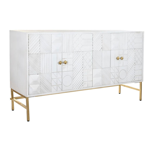 Sideboard DKD Home Decor Rhombus White Brass Mango wood (157 x 43 x 84 cm)-0