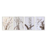 Painting DKD Home Decor Crystal Birch 55 x 70 x 2,5 cm 55 x 2,5 x 70 cm Flowers (4 Pieces)-0