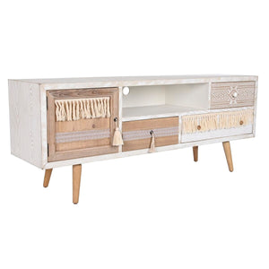 TV furniture DKD Home Decor Natural 150 x 40 x 60 cm Fir White-0