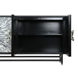 Sideboard DKD Home Decor 160 x 40 x 80 cm Black Grey White Bone Resin MDF Wood-7