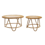 Set of 2 tables DKD Home Decor Light brown 80 x 80 x 47 cm 80 x 80 x 45,5 cm-0
