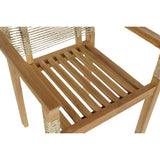Table set with 4 chairs DKD Home Decor 100 x 100 x 76 cm Teak Rope-6