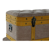 Set of Chests DKD Home Decor 80 x 50 x 42 cm Wood Brown Light grey Modern Velvet-4