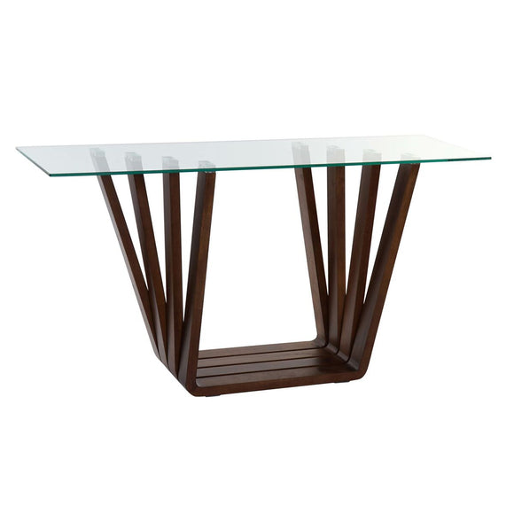 Side table DKD Home Decor Crystal Brown Transparent Walnut 145 x 45 x 75 cm-0