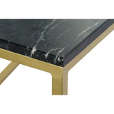 Set of 3 tables DKD Home Decor 50 x 35 x 60 cm Black Golden Marble Iron-3
