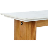 Side table Home ESPRIT White Brown Marble Mango wood 120 x 38 x 77 cm-6