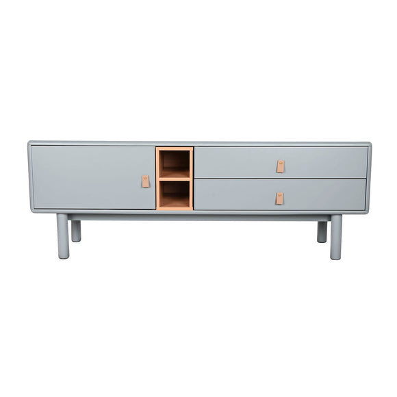 TV furniture Home ESPRIT Blue Grey polypropylene MDF Wood 140 x 40 x 55 cm-0