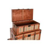 Set of Chests Home ESPRIT Brown Multicolour Wood Canvas Colonial 81 x 49 x 45 cm-1