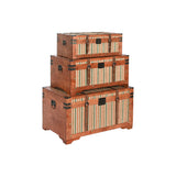 Set of Chests Home ESPRIT Brown Multicolour Wood Canvas Colonial 81 x 49 x 45 cm-0