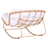 Rocking Chair Home ESPRIT White Brown Steel 108 x 108 x 80 cm-2