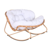 Rocking Chair Home ESPRIT White Brown Steel 108 x 108 x 80 cm-0