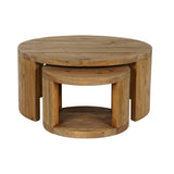 Set of 2 tables Home ESPRIT Wood 99 x 99 x 48 cm-3
