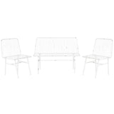 Table Set with 3 Armchairs Home ESPRIT White Metal 115 x 53 x 83 cm-1