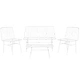 Table Set with 3 Armchairs Home ESPRIT White Metal 115 x 53 x 83 cm-0