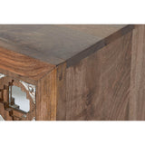 TV furniture Home ESPRIT Brown Black Silver Mango wood Mirror 130 x 40 x 55,5 cm-6