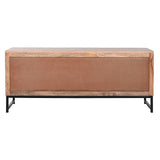 TV furniture Home ESPRIT Brown Black Silver Mango wood Mirror 130 x 40 x 55,5 cm-2