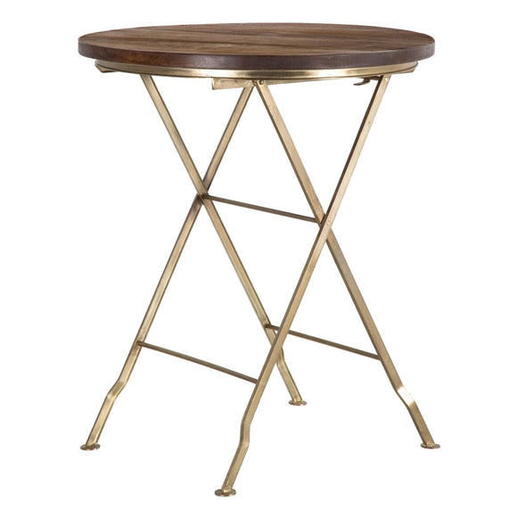 Side table 66 x 66 x 78 cm Golden Wood Brown Iron-0