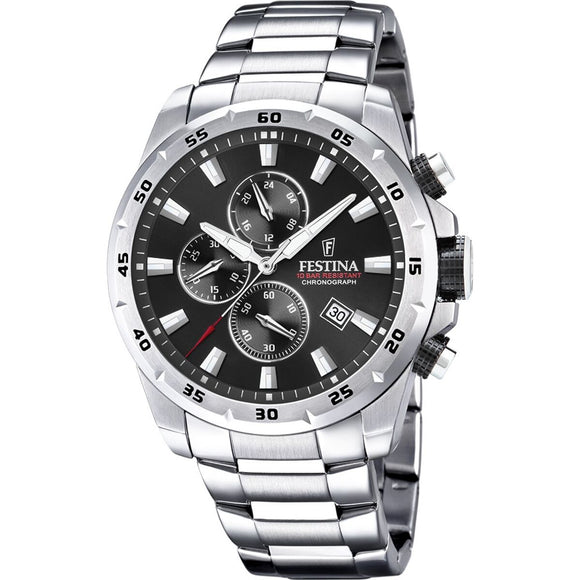Men's Watch Festina F20463/4 Black Silver-0