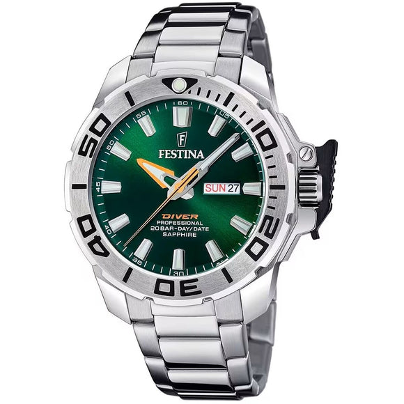Men's Watch Festina F20665/2 Green Silver-0