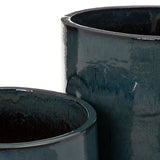 Vase 52 x 52 x 80 cm Ceramic Blue (2 Units)-3