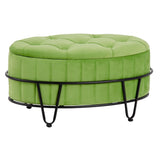 Pouffe 80 x 80 x 46 cm Synthetic Fabric Metal Green-8