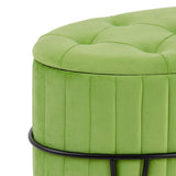 Pouffe 80 x 80 x 46 cm Synthetic Fabric Metal Green-6