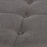 Pouffe 63 x 63 x 41 cm Synthetic Fabric Metal Dark grey