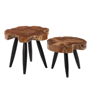 Side table Natural Black Teak 60 x 60 x 50 cm-0