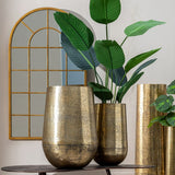 Vase 42 x 42 x 60 cm Golden Aluminium (2 Units)