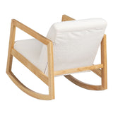 Rocking Chair White Natural Rubber wood Fabric 60 x 83 x 72 cm-7