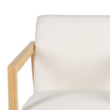 Rocking Chair White Natural Rubber wood Fabric 60 x 83 x 72 cm-6