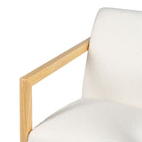 Rocking Chair White Natural Rubber wood Fabric 60 x 83 x 72 cm-5