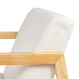 Rocking Chair White Natural Rubber wood Fabric 60 x 83 x 72 cm-4
