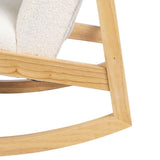 Rocking Chair White Natural Rubber wood Fabric 60 x 83 x 72 cm-2