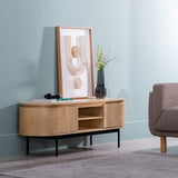 TV furniture MONTMARTRE 140 x 40 x 48 cm Natural Black Wood Iron-2