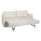 Sofa Beige Polyester Linen 210 x 93 x 95 cm-4