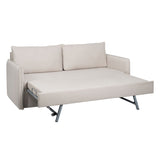 Sofa Beige Polyester Linen 210 x 93 x 95 cm-4