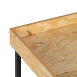 Set of 3 tables Black Natural Iron MDF Wood 57,5 x 37,5 x 67,5 cm (3 Units)-6