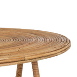 Set of 2 tables Beige Rattan 60 x 60 x 39 cm (2 Units)-7