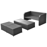 vidaXL Garden Lounge Set with Cushions 4 Piece Poly Rattan Outdoor Brown/Black