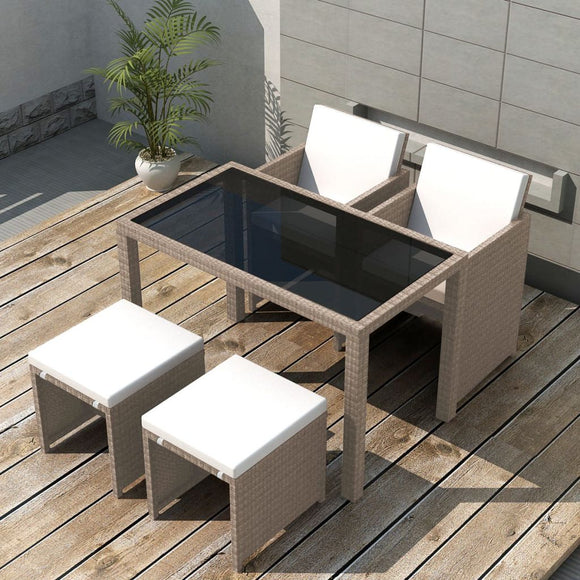 vidaXL Outdoor-Essgruppe 11/21/27/33-tlg. Polyrattan-Geflecht Terrasse Garten